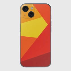 Чехол для iPhone 15 силиконовый с защитой камеры Яркие треугольники