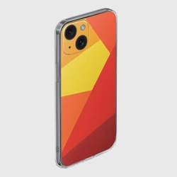 Чехол для iPhone 15 силиконовый с защитой камеры Яркие треугольники - фото 2