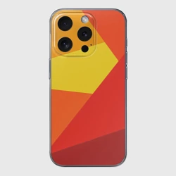 Чехол для iPhone 15 Pro Max силиконовый с защитой камеры Яркие треугольники