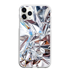 Чехол для iPhone 11 Pro Max матовый Зеркальная металическая фольга текстура 
