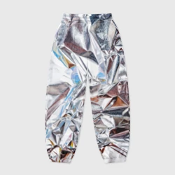 Женские джоггеры оверсайз 3D Зеркальная металическая фольга текстура 