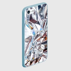 Чехол для iPhone 5/5S матовый Зеркальная металическая фольга текстура  - фото 2
