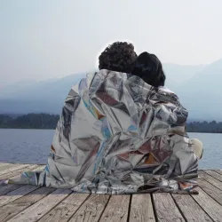 Плед 3D Зеркальная металическая фольга текстура  - фото 2