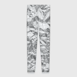 Леггинсы 3D Серебряная фольга - мятая текстура