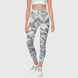 Леггинсы 3D Серебряная фольга - мятая текстура - фото 2