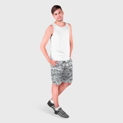Мужские шорты 3D Серебряная фольга - мятая текстура - фото 2