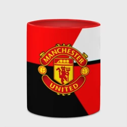 Кружка с полной запечаткой Манчестер юнайтед геометрия линии - фото 2