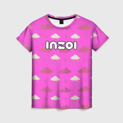 Женская футболка 3D Inzoi логотип игры на розовом