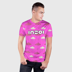 Мужская футболка 3D Slim Inzoi логотип игры на розовом - фото 2