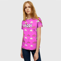 Женская футболка 3D Inzoi логотип игры на розовом - фото 2