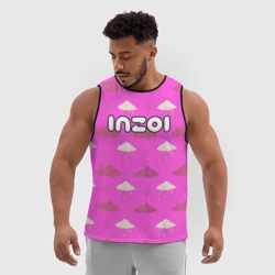 Мужская спортивная майка 3D Inzoi логотип игры на розовом - фото 2