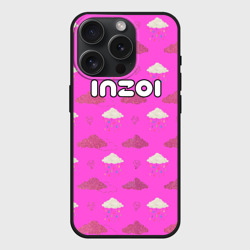 Чехол силиконовый для Apple iPhone 15 Pro матовый Inzoi логотип игры на розовом