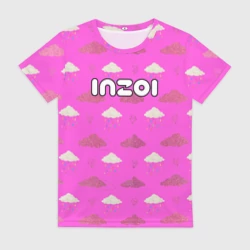 Женская футболка 3D Inzoi логотип игры на розовом