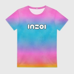 Женская футболка 3D Inzoi розово-голубой фон
