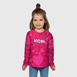 Детский лонгслив 3D Inzoi лого на розовых сердечках  - фото 2