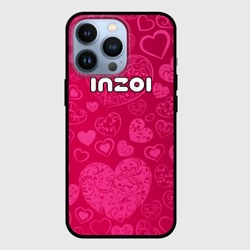 Чехол для iPhone 13 Pro Inzoi лого на розовых сердечках 