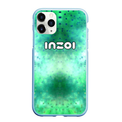 Чехол для iPhone 11 Pro Max матовый Inzoi белый логотип на зеленом фоне