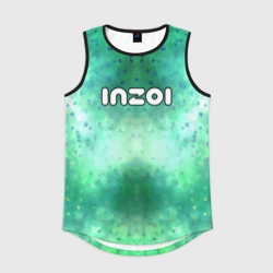 Мужская спортивная майка 3D Inzoi белый логотип на зеленом фоне
