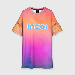 Детское платье 3D Inzoi розово-оранжевый фон