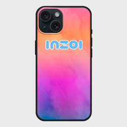 Чехол силиконовый для Apple iPhone 15 матовый Inzoi розово-оранжевый фон