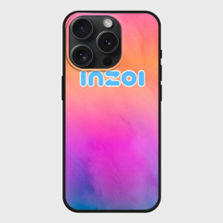 Чехол силиконовый для Apple iPhone 15 Pro матовый Inzoi розово-оранжевый фон