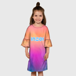 Детское платье 3D Inzoi розово-оранжевый фон - фото 2
