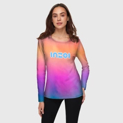 Женский лонгслив 3D Inzoi розово-оранжевый фон - фото 2
