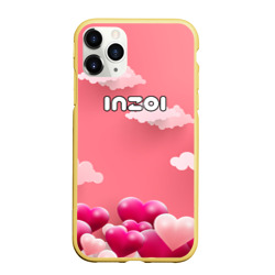 Чехол для iPhone 11 Pro Max матовый Inzoi сердечки и облака