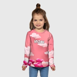 Детский лонгслив 3D Inzoi сердечки и облака  - фото 2