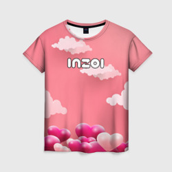 Женская футболка 3D Inzoi сердечки и облака 