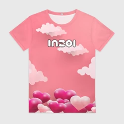 Женская футболка 3D Inzoi сердечки и облака 