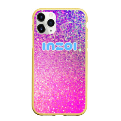 Чехол для iPhone 11 Pro Max матовый Inzoi лого и розовые блестки