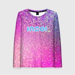 Женский лонгслив 3D Inzoi лого и розовые блестки 