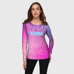 Женский лонгслив 3D Inzoi лого и розовые блестки  - фото 2