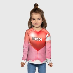 Детский лонгслив 3D Inzoi логотип на сердце  - фото 2