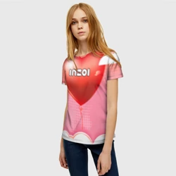 Женская футболка 3D Inzoi логотип на сердце  - фото 2