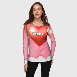 Женский лонгслив 3D Inzoi логотип на сердце  - фото 2