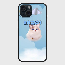 Чехол силиконовый для Apple iPhone 15 матовый Inzoi котик и облачка 
