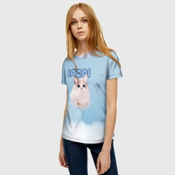 Женская футболка 3D Inzoi котик и облачка  - фото 2