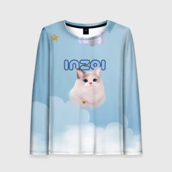Женский лонгслив 3D Inzoi котик и облачка 