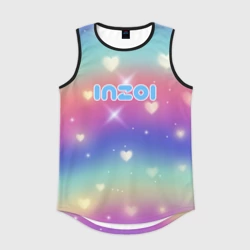 Мужская спортивная майка 3D Inzoi радужный фон и сердечки