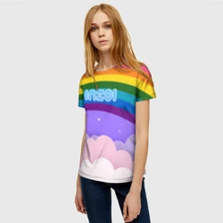 Женская футболка 3D Inzoi логотип на радуге - фото 2