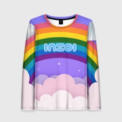 Женский лонгслив 3D Inzoi логотип на радуге