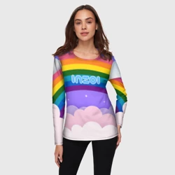 Женский лонгслив 3D Inzoi логотип на радуге - фото 2