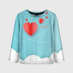 Детский лонгслив 3D Inzoi логотип и сердечко