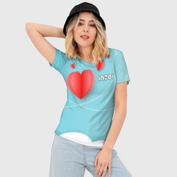 Женская футболка 3D Slim Inzoi логотип и сердечко - фото 2