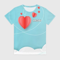 Женская футболка 3D Inzoi логотип и сердечко