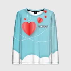 Женский лонгслив 3D Inzoi логотип и сердечко