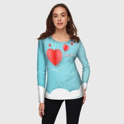 Женский лонгслив 3D Inzoi логотип и сердечко - фото 2