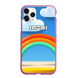 Чехол для iPhone 11 Pro Max матовый Inzoi объемная радуга и облака